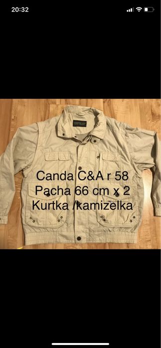 Canda C&A kurtka / kamizelka wiosna męska beżowa rozm 58 XXL