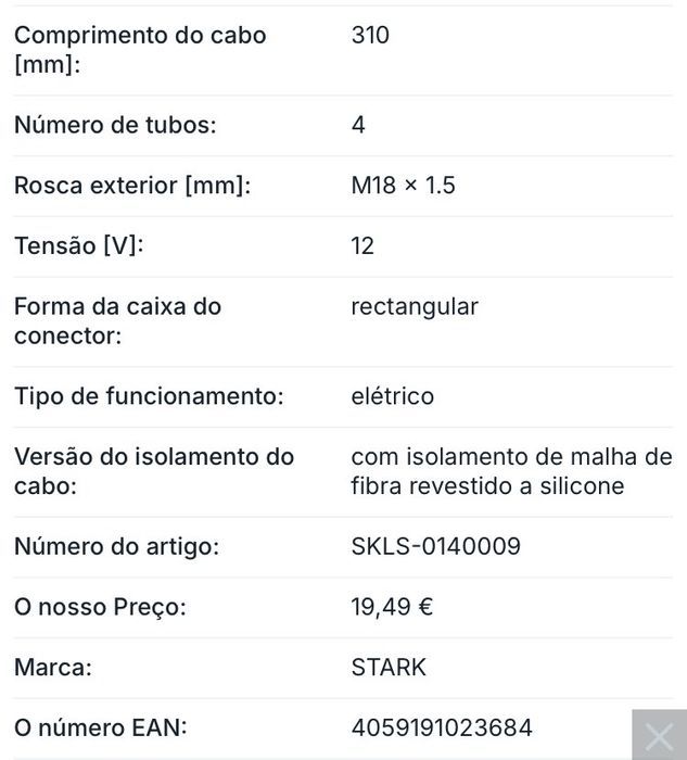 Sonda lambda para Honda ref Referência: SKLS-0140009