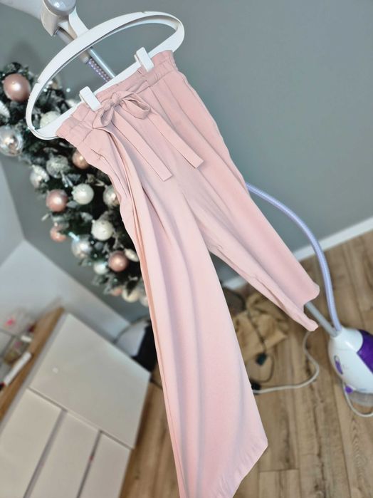 Nowe spodnie damskie eleganckie Zara Basic Collection S 36 różowe