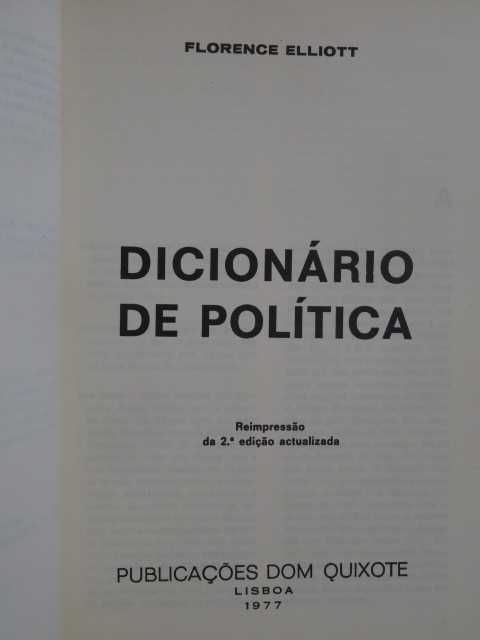 Dicionário de Politica de Florence Elliott