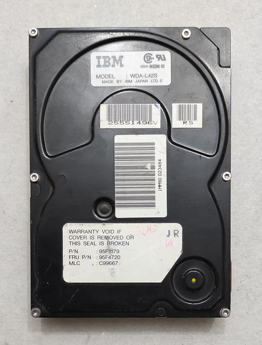 Ретро жёсткий диск HDD IBM WDA-L42S (42Mb)