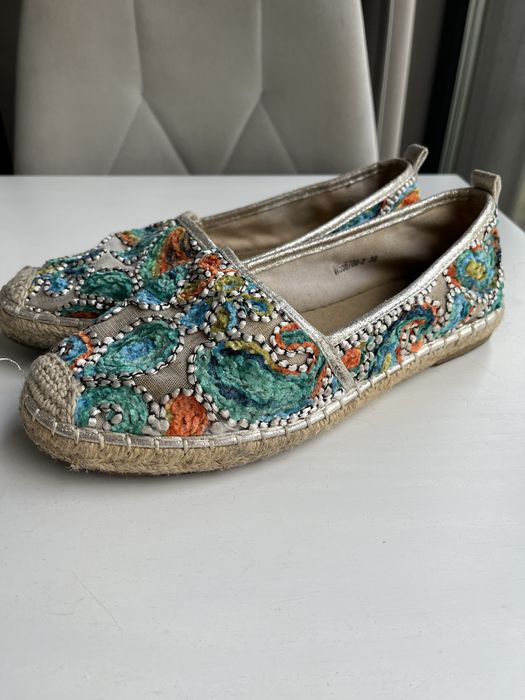 Espadryle Jenny Fairy 39 kolorowe boho haftowane kwiaty