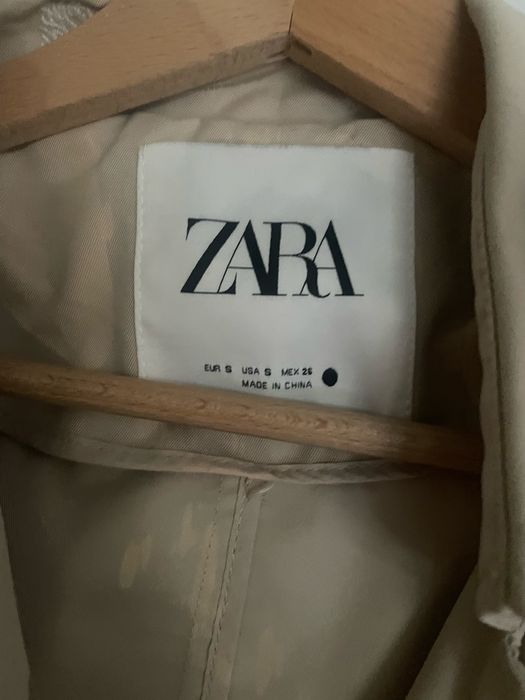 Dwyrzęrowy trencz płaszcz Zara w kwiaty floral 36