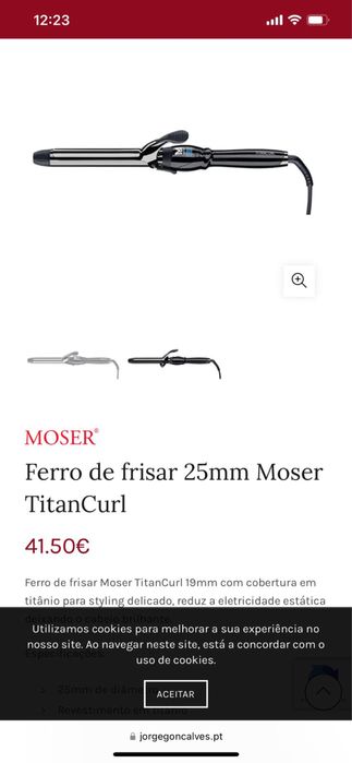 Vendo ferro de Frisar Moser TitanCurl 25 mm Profissional.