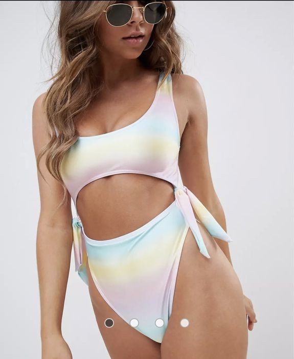 Asos  wysoko wycięty strój kąpielowy bikini wysoki stan efekt ombre
