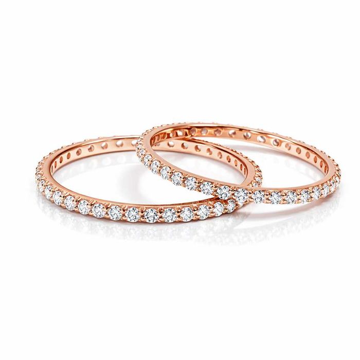 Кольцо из красного золота с фианитами