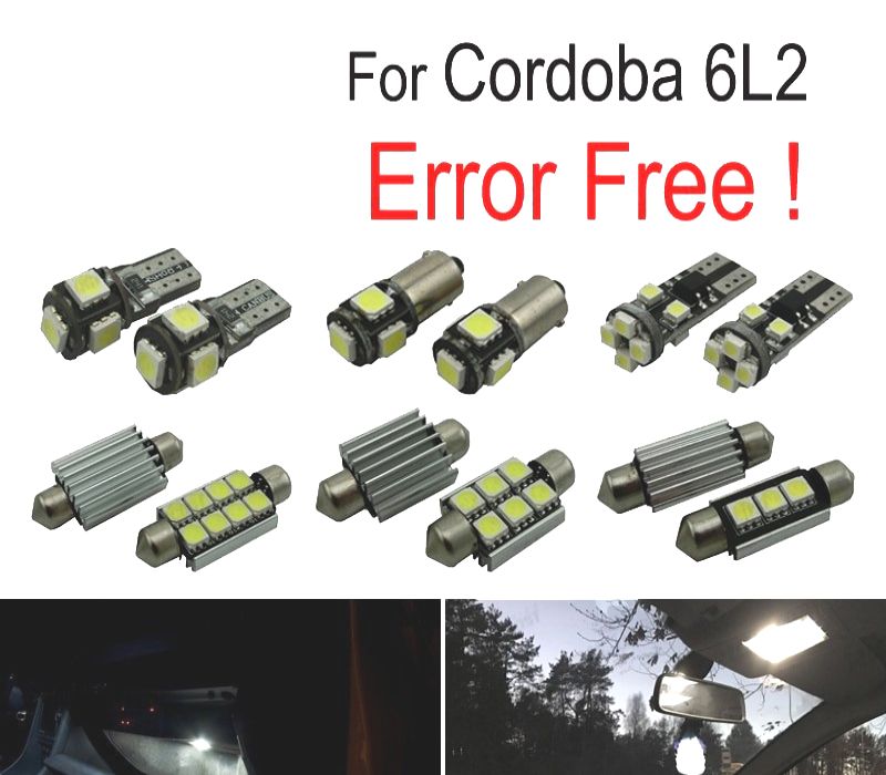 KIT COMPLETO 8 LAMPADAS LED INTERIOR SEAT CORDOBA 6L 6L2 03-09