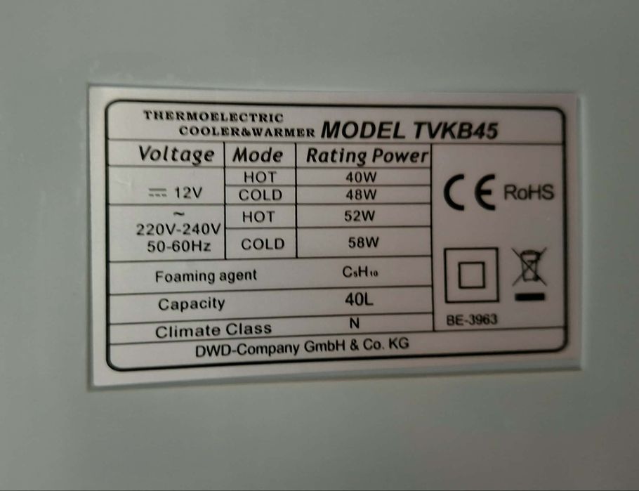 Lodowka turystyczna z kolkami 40l 230v I 12v