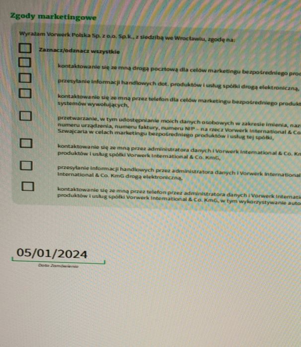 Thermomix TM6 zakupiony styczeń 2024