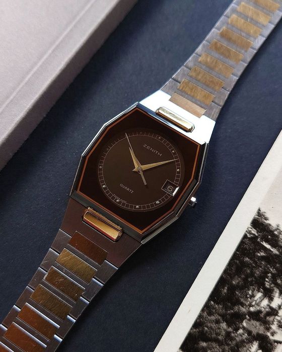 Zegarek Zenith Movado "Onyx" Swiss Made Vintage 80s Unisex Art Deco