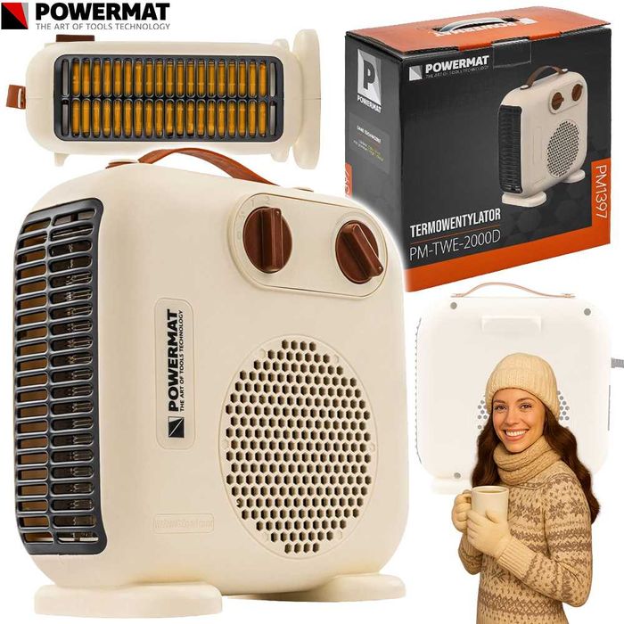 POWERMAT Termowentylator Elektryczny Farelka Termostat 2kw PM1397
