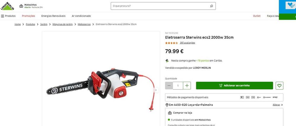 Serra eletrica  sterwins ECS 2 2000w 35cm