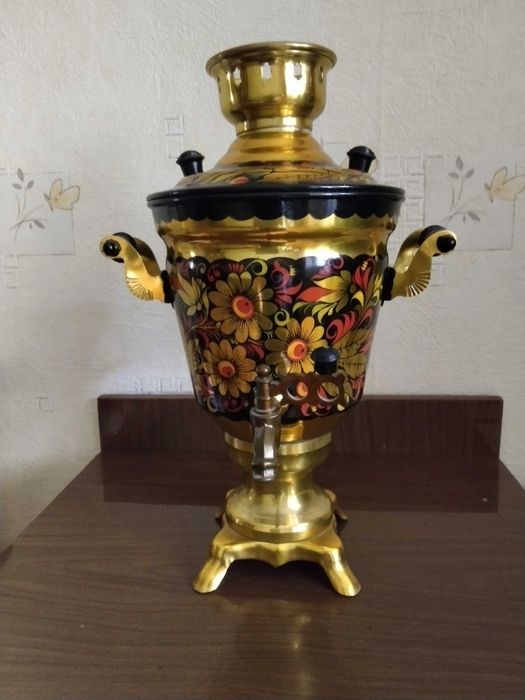 Самовар электрический росписной,,хохлома". Новый.СССР.