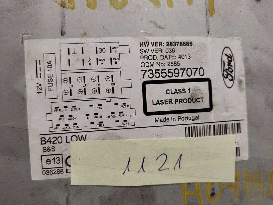 Ford Ka mk2 Radio + kod