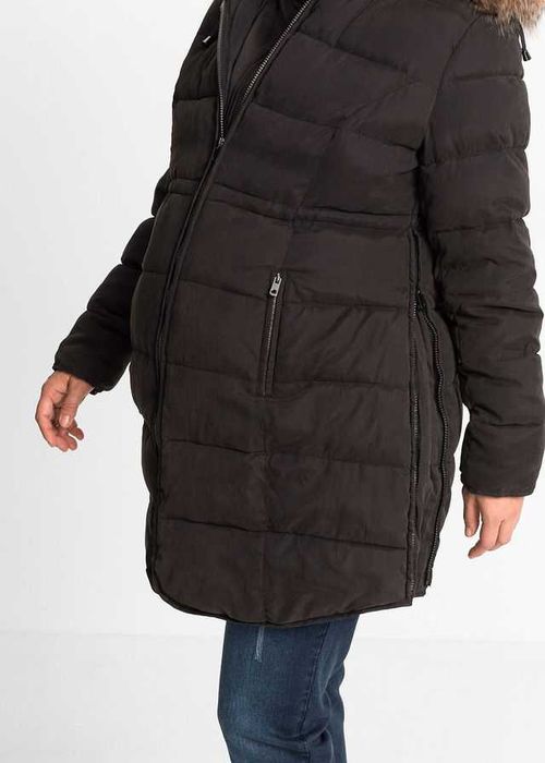 Zimowa Kurtka ciążowa z wstawką dla dzidziusia / kaptur