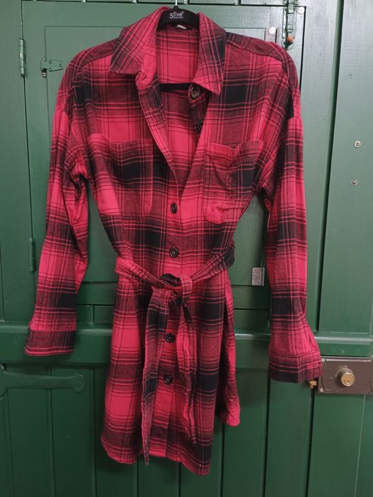 Vestido camiseiro flanela