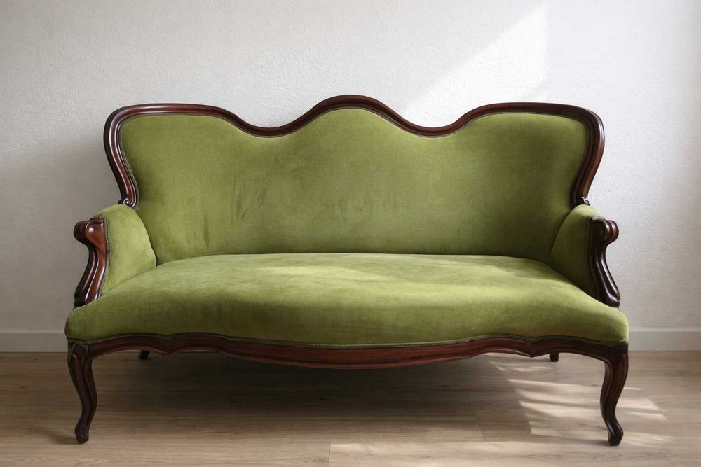 Kanapa Napoleon zielona tapicerowana #2500 Stylowy Węgrów