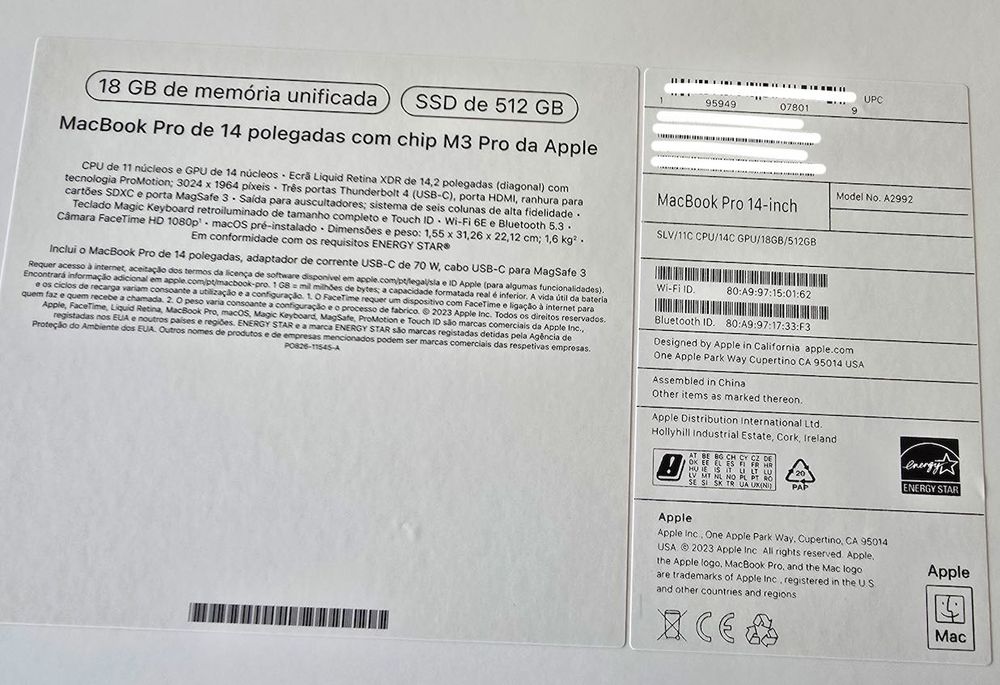 Macbook 14" M3 Pro (2024)