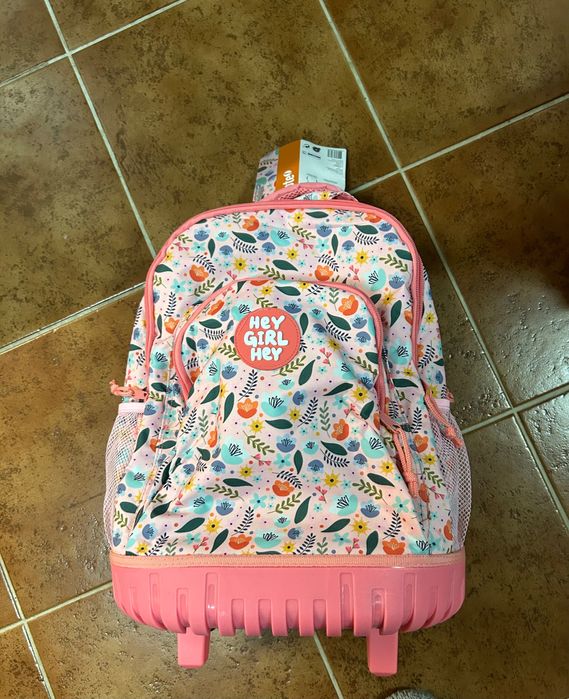 Mochila trolley Note Hey Girl com bolsa para portátil. Nova c etiqueta