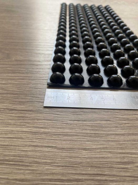 Силіконовий відбійник демпфер самоклеючий діаметр чорний 16мм 126шт