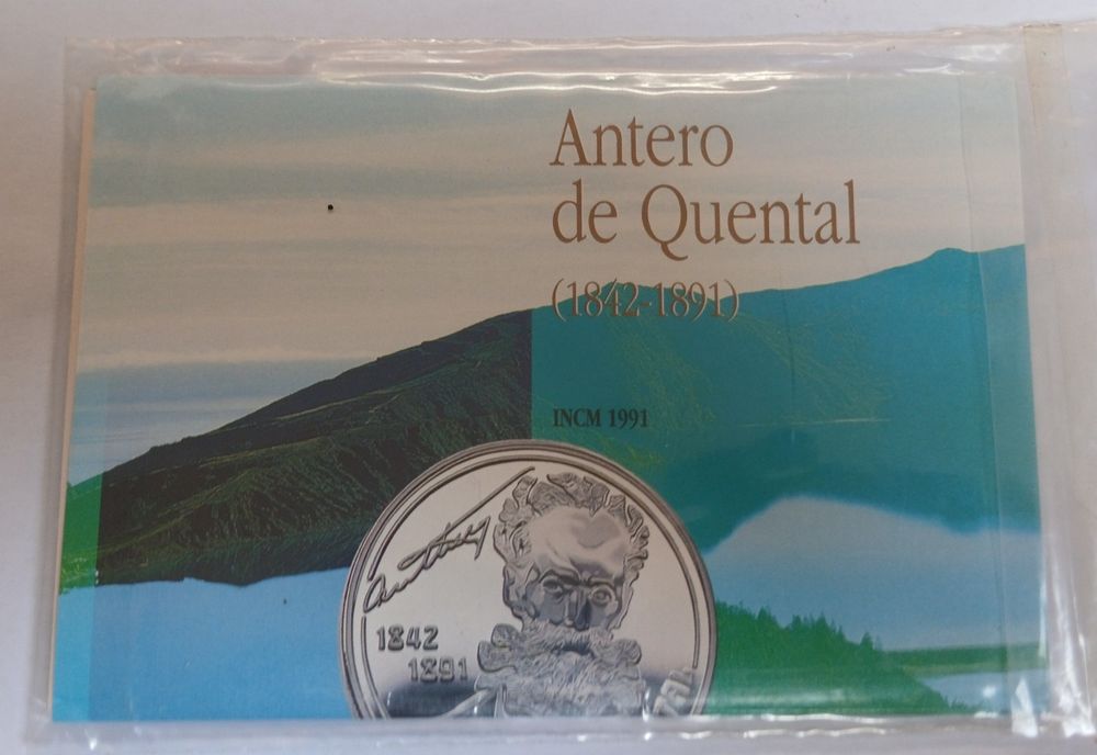 100 escudos 1991 BNC prata  camilo castelo branco e Antero de Quental