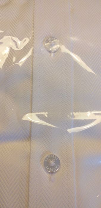 Koszula męska LAMBERT - biała, jodełka 41, 176-182 - NOWA