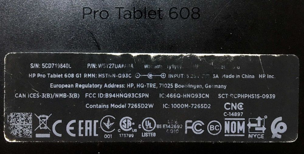 Планшет HP Pro 608 G1 (7,9"/Intel x5-Z8550/4Gb/64Gb/NFC)
