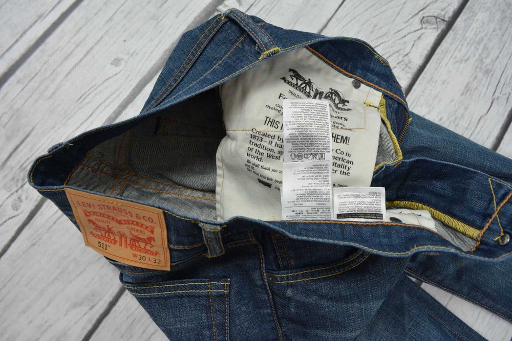 Levis 511 Slim Taper Kultowe Jeansy Stretch W30 L32 30/32 pas:80-83