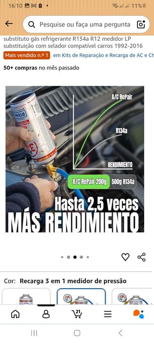 Recarga AC auto 3 em 1, incluindo medidor de pressão (compatível com carros de 1992-2016)