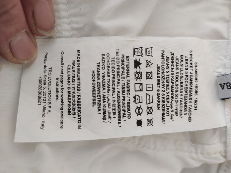 Spodnie męskie Trussardi Jeans białe rozm  175/78