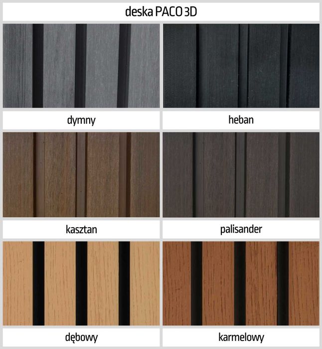 deska kompozytowa PACO LAMELA elewacyjne lamele ścienne 2,9m mb