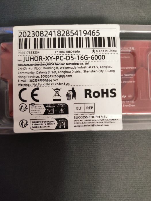 Оперативна пам'ять ddr5 6000mhz juhor