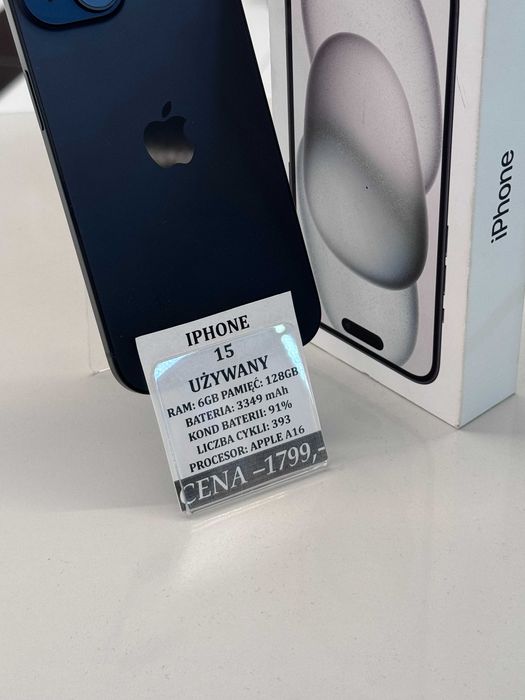 iPhone 15 128GB Bat 91% Topcase Vivo *Raty 0%