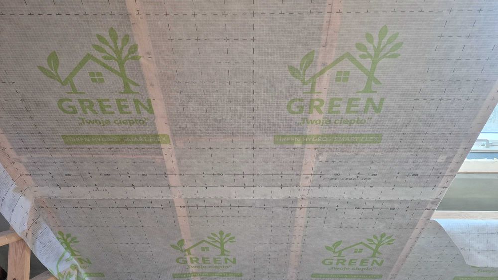 System Paroizolacji pod ZADMUCH – Membrana Green + Taśmy. Dostawa Siedlce i okolice   GREEN. Promocja!