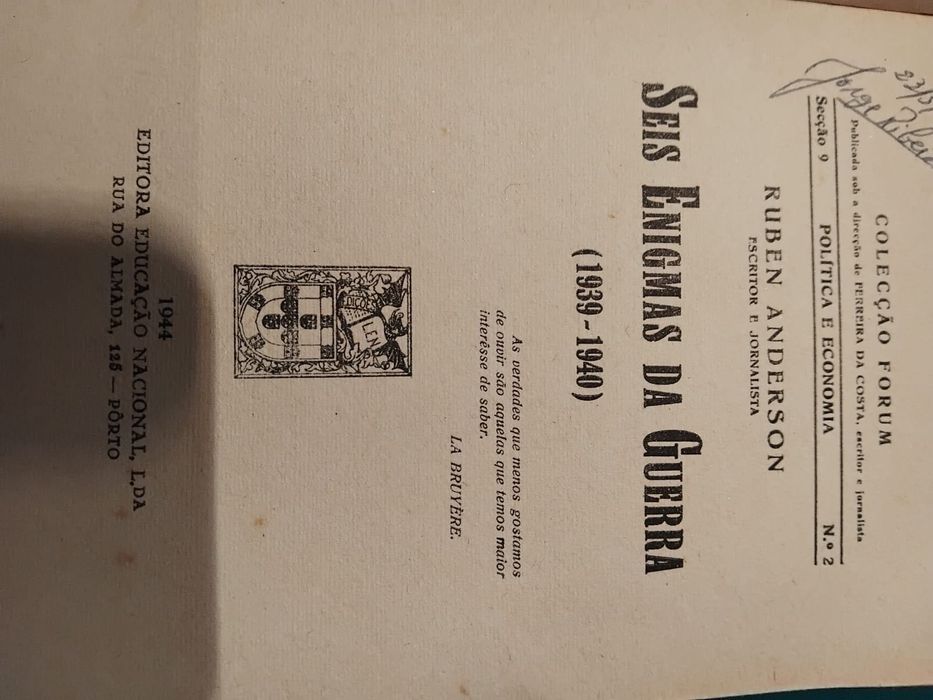Livro “Seis Enigmas da Guerra (1939/1940)”