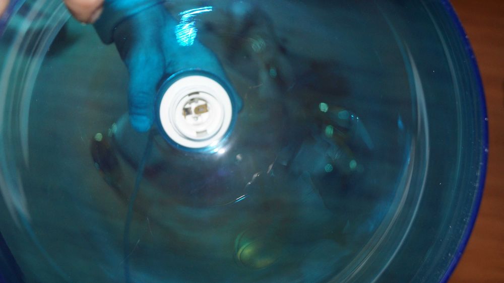 Lampa wisząca Ball szklana niebieska kulista chrom 30cm nowa