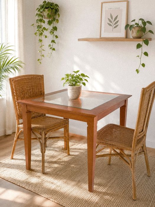 Mesa, centro, apoio, espelho, sofá, cama, rustico