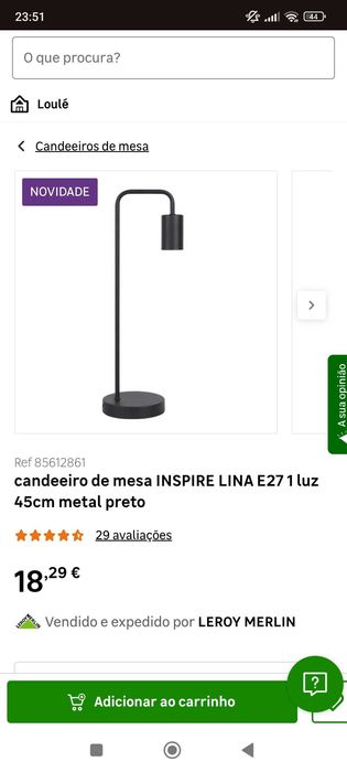 Candeeiro mesa Leroy Merlin