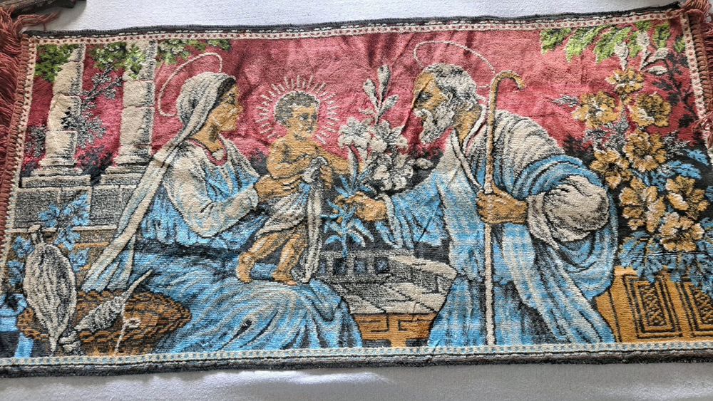 Conjunto de 3 peças de tapeçaria/ quadro Vintage