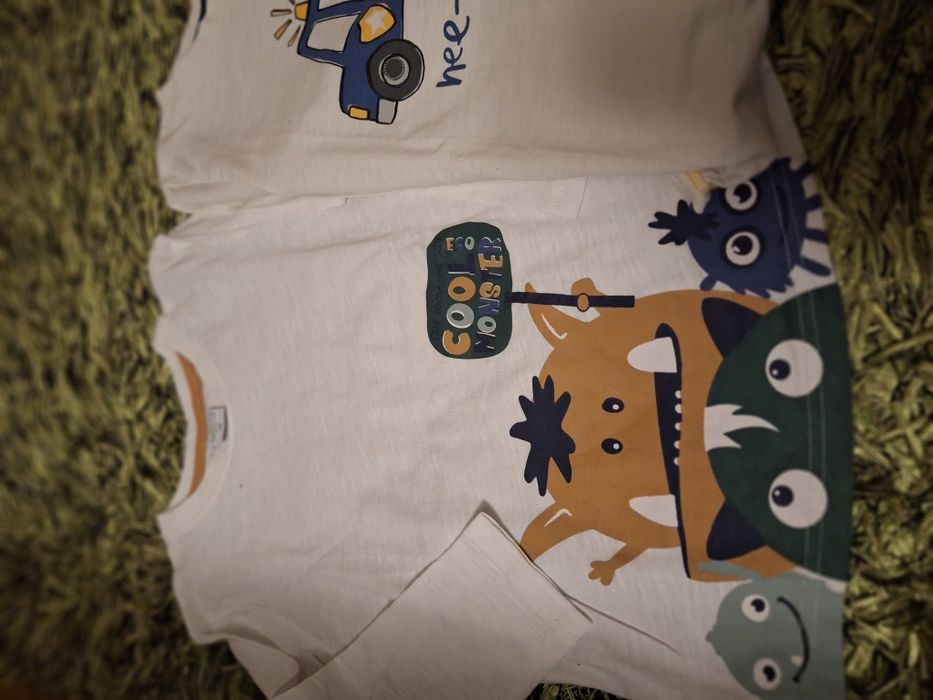 Koszulki z długim rękawem dla chłopca białe rozmiar 116