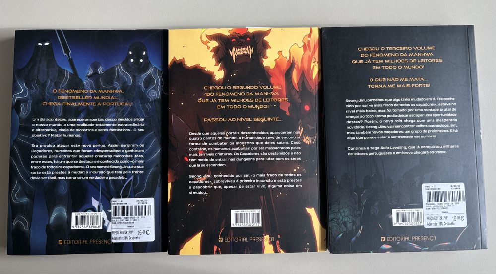 Solo Leveling - livros 1-2-3 como novos