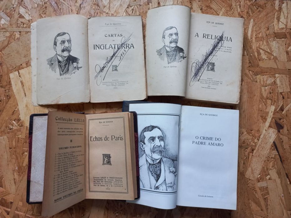 5 livros antigos 1897 Eça de Queiroz
