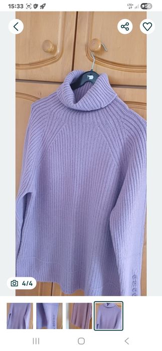 Swetr golf  wełna 50% gruby ciepły