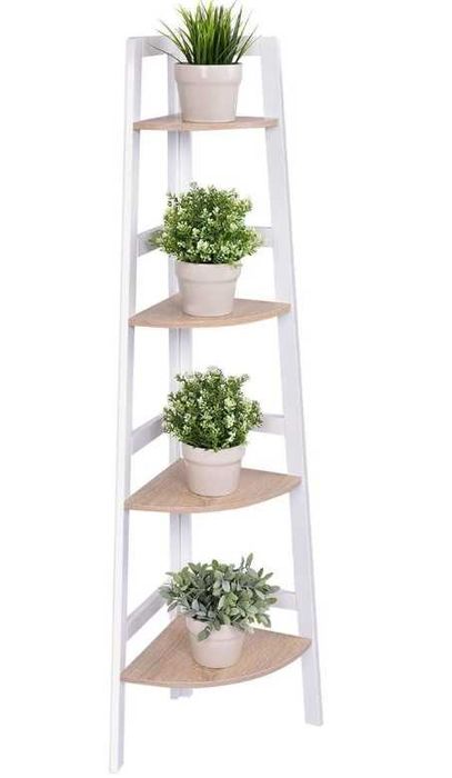 Regał narożny z półkami COSTWAY