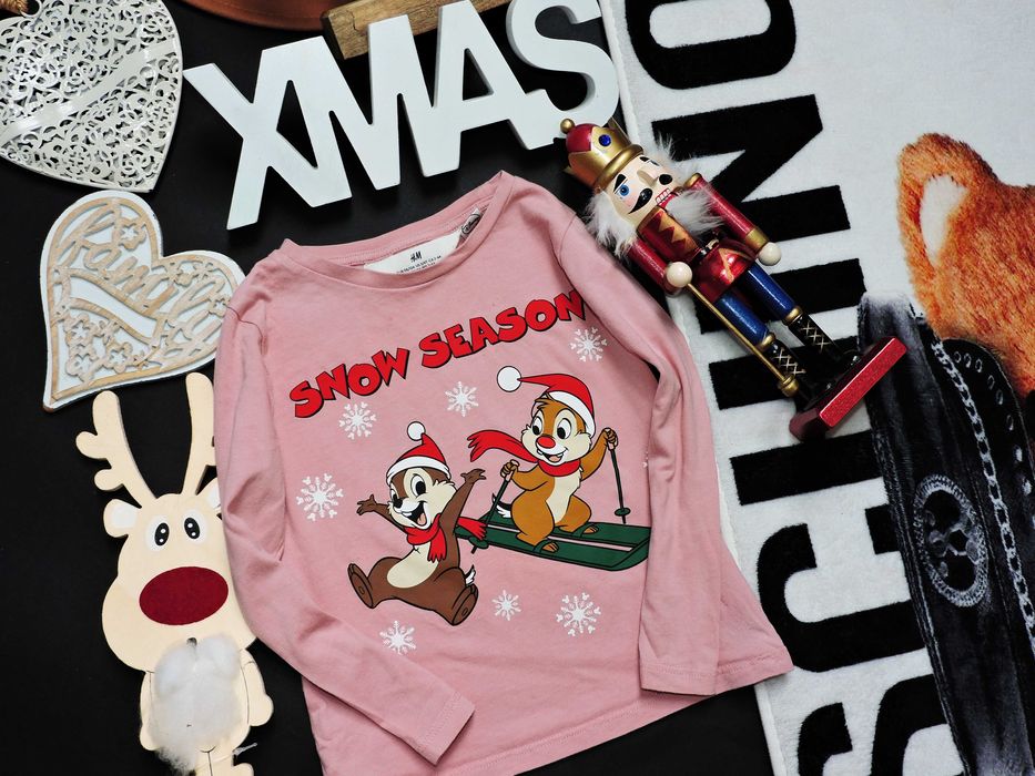 H&M - świąteczna bluzeczka Chip & Dale r 98/104