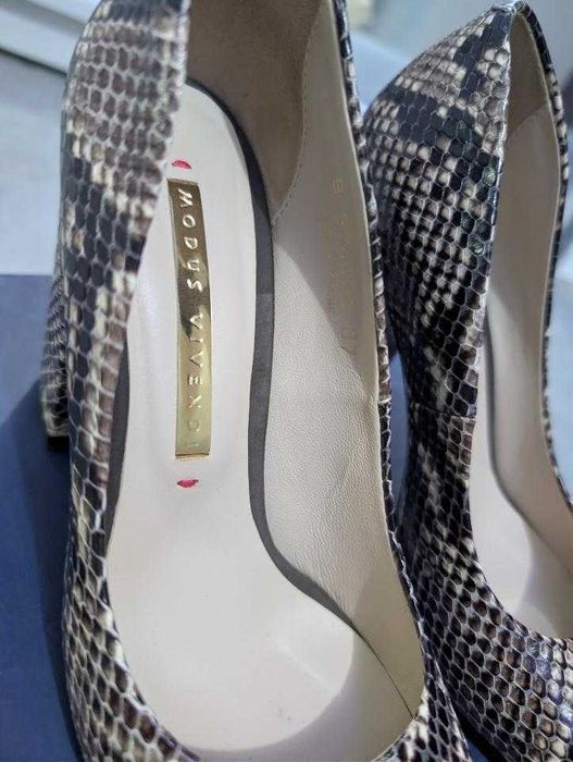 Туфли кожаные, под змеиную кожу