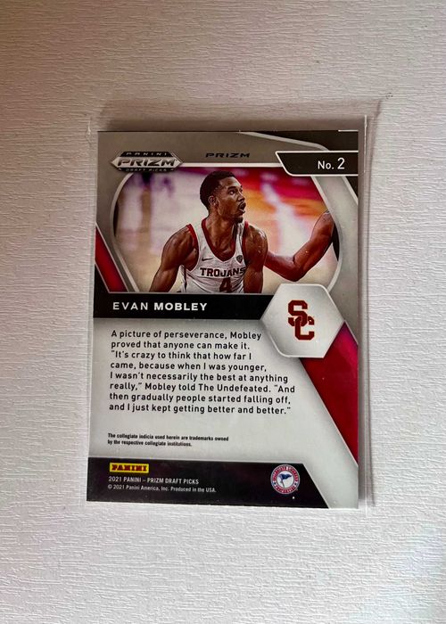 2021 Prizm Draft Picks Choice Evan Mobley azul amarelo verde Rc #2