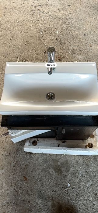 Lavatório pousar bathco Sardinero 61x37cm