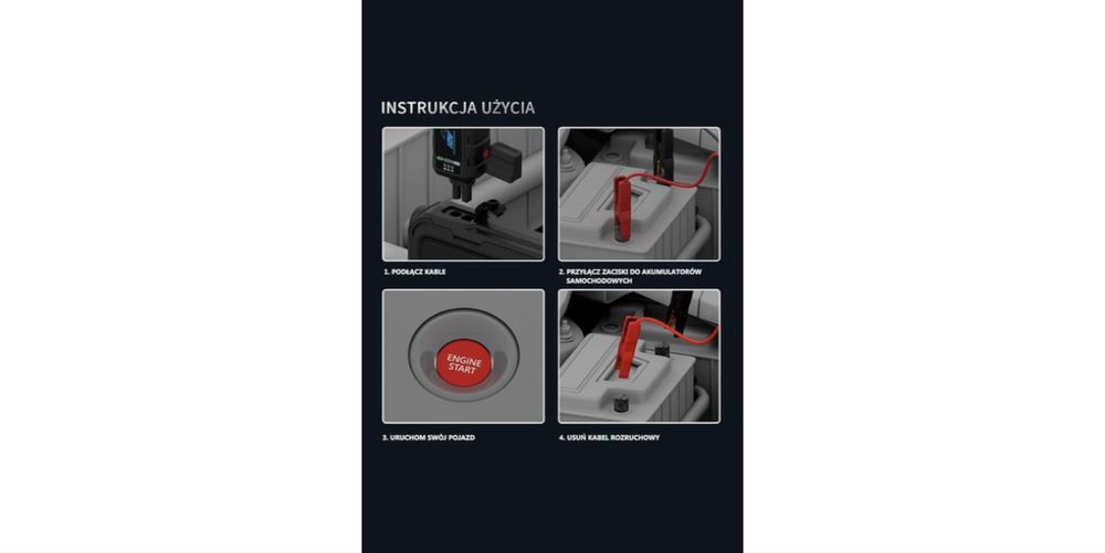 Rozruchowy Powerbank 3000A z Kompresorem Diesel i benzyna do 8.0L