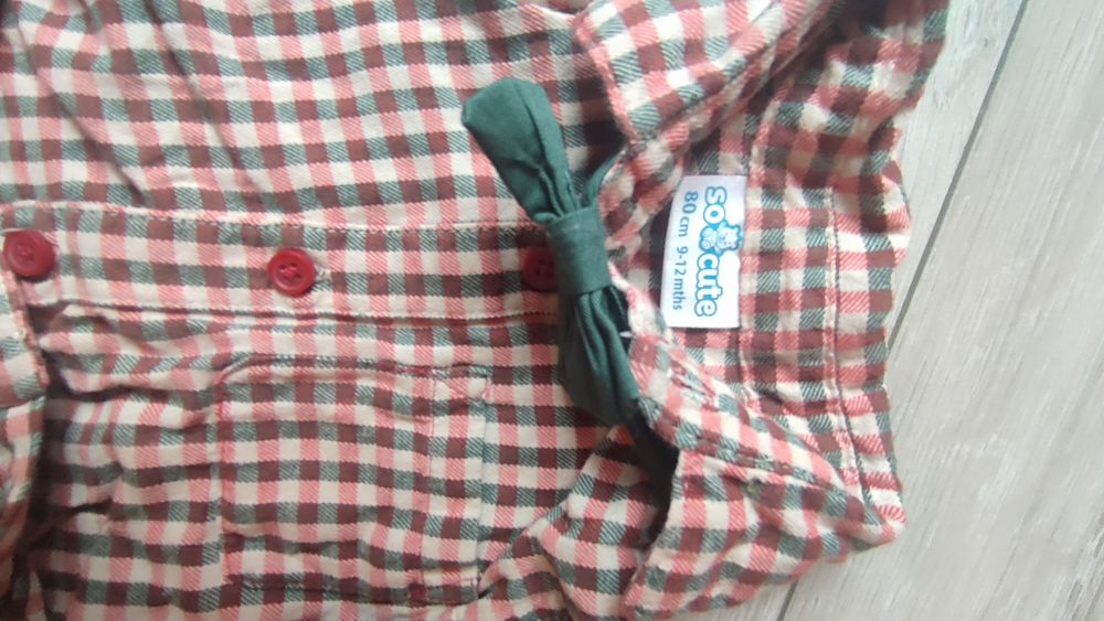 Koszula w kratę elegancka chłopięca rozm.80